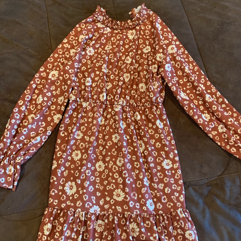 Rust colored floral dress